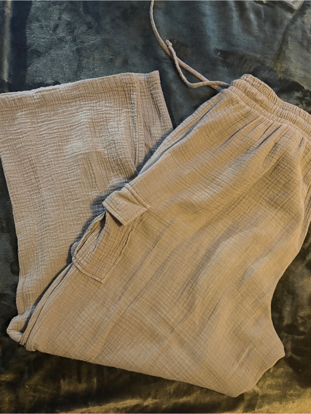 NEW LOVE 1X Olive Green Canvas Cargo Pants Women’s Plus Size Utility Casual